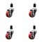Service Caster 3'' Red Poly Wheel Swivel 1-1/2'' Expanding Stem Caster Set, 4PK SCC-EX20S314-PPUB-RED-112-4 - alternate 1